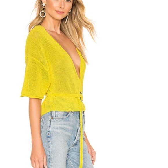 Free People Oh Hello Cardi Yellow. L - Picture 2 of 11